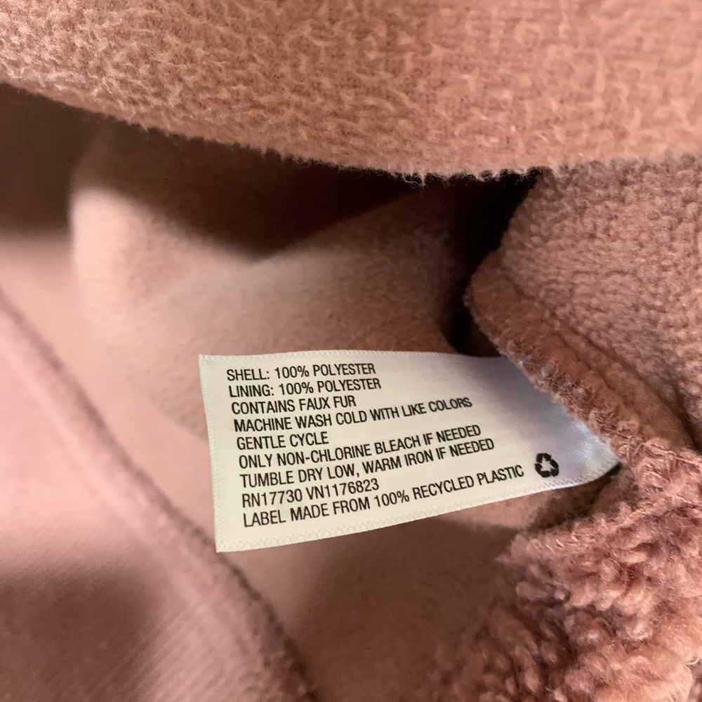 JoyLab Mauve Sherpa 1/2 Zip Pullover Jacket Size Medium - Picture 7 of 8